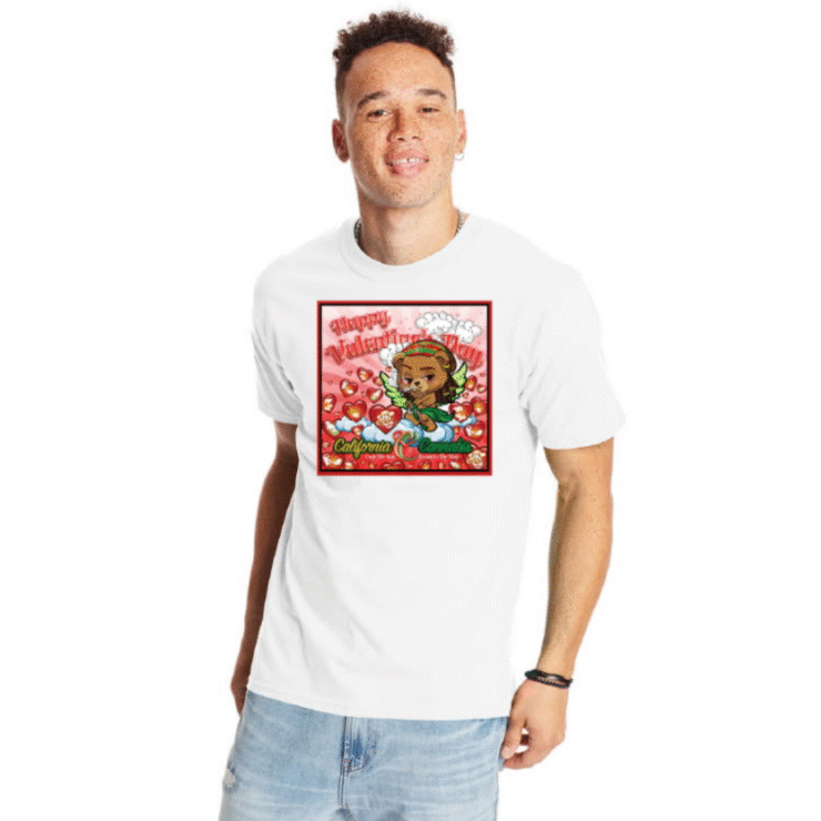 California Cannabis Valentine’s Day T-Shirt - Image 2